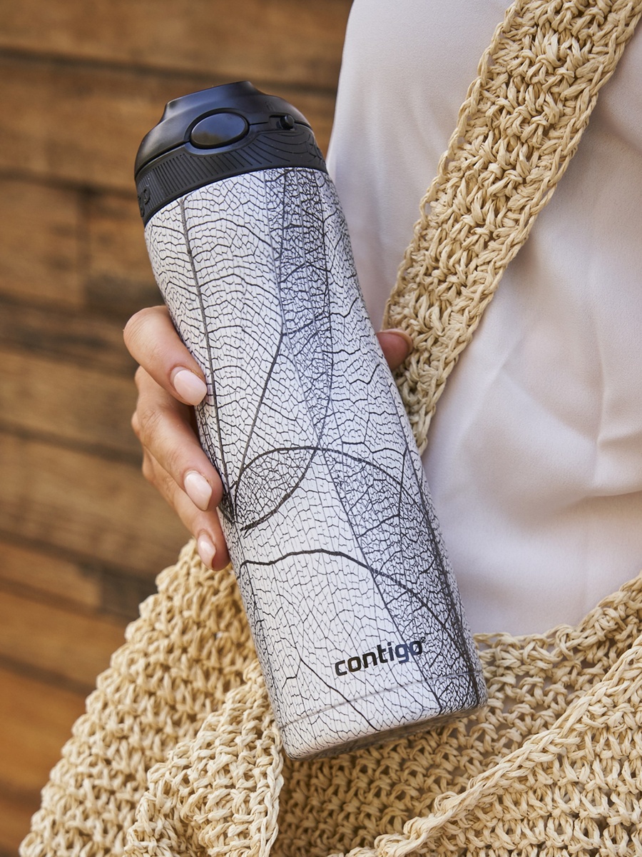 Printed Stainless Steel Water Bottle with Sipper Spout and Leak Resistant Design - 590 ml