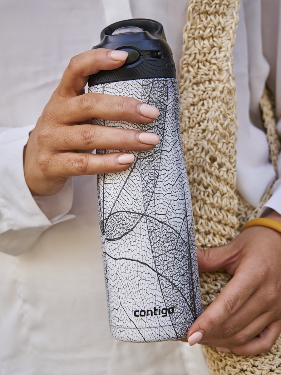 Printed Stainless Steel Water Bottle with Sipper Spout and Leak Resistant Design - 590 ml