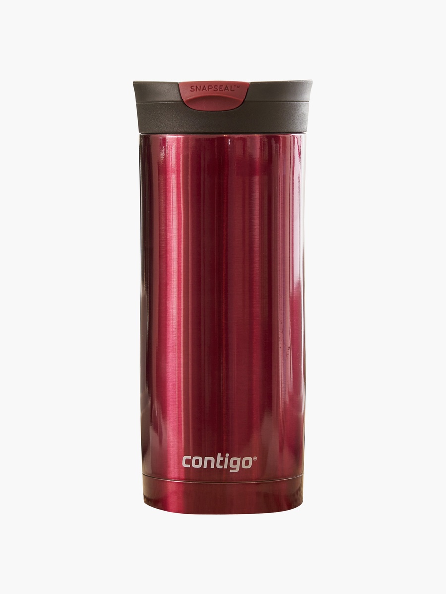 Plain Stainless Steel Travel Mug with Snap Spout and Leak Resistant Design - 470 ml