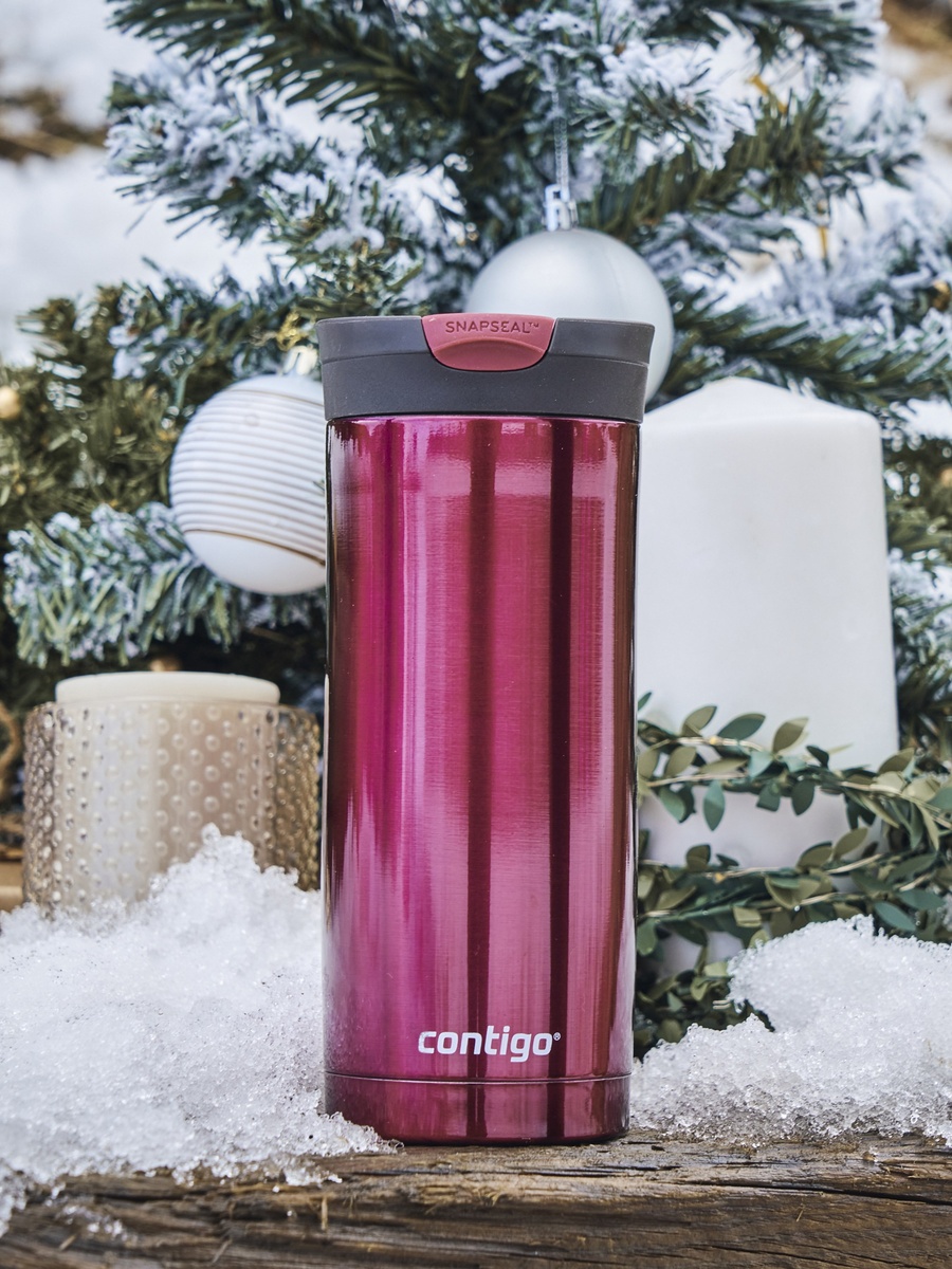 Plain Stainless Steel Travel Mug with Snap Spout and Leak Resistant Design - 470 ml