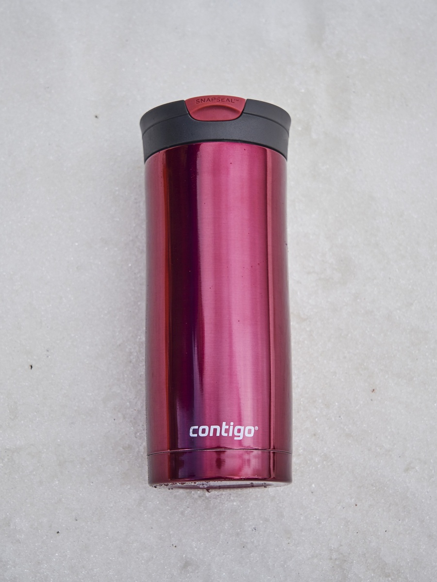 Plain Stainless Steel Travel Mug with Snap Spout and Leak Resistant Design - 470 ml