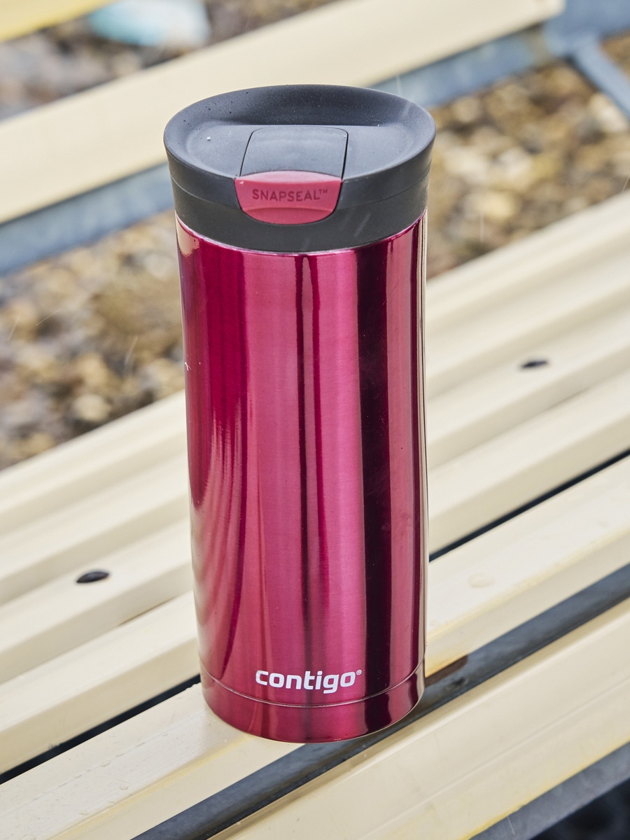 Plain Stainless Steel Travel Mug with Snap Spout and Leak Resistant Design - 470 ml