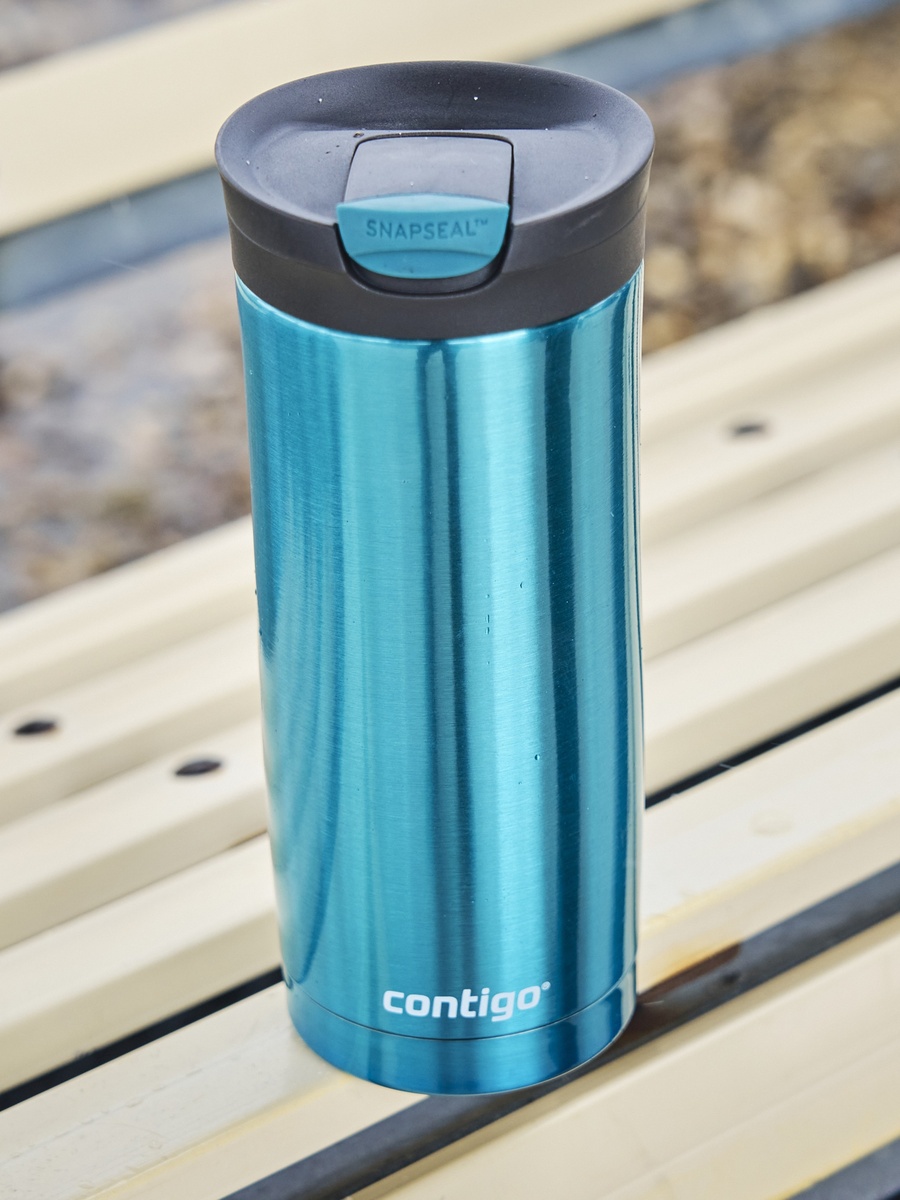 Plain Stainless Steel Travel Mug with Snap Spout and Leak Resistant Design - 470 ml