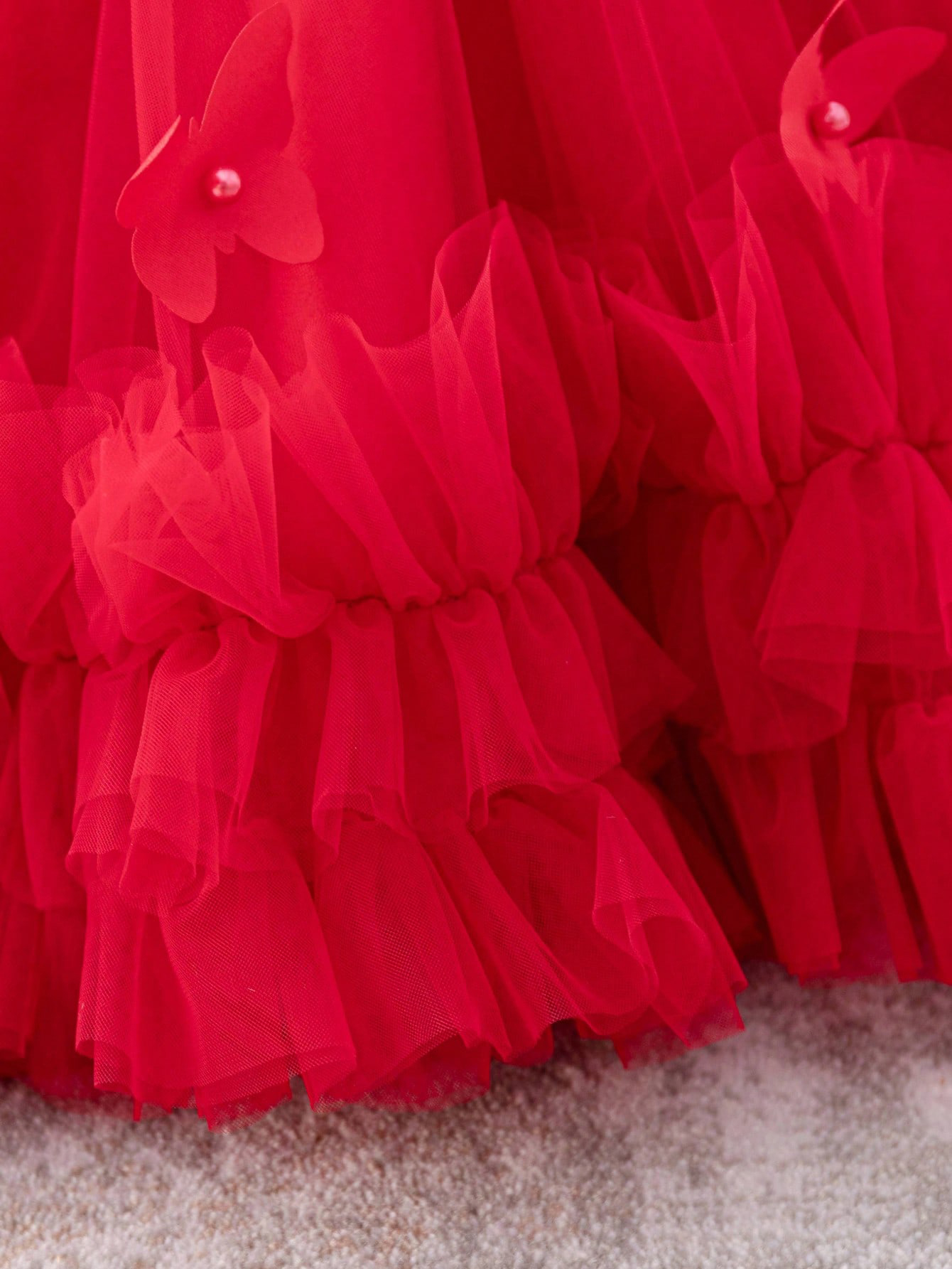 Burgundy Knee-Length Swing Dress for Girls - Occasion Wear