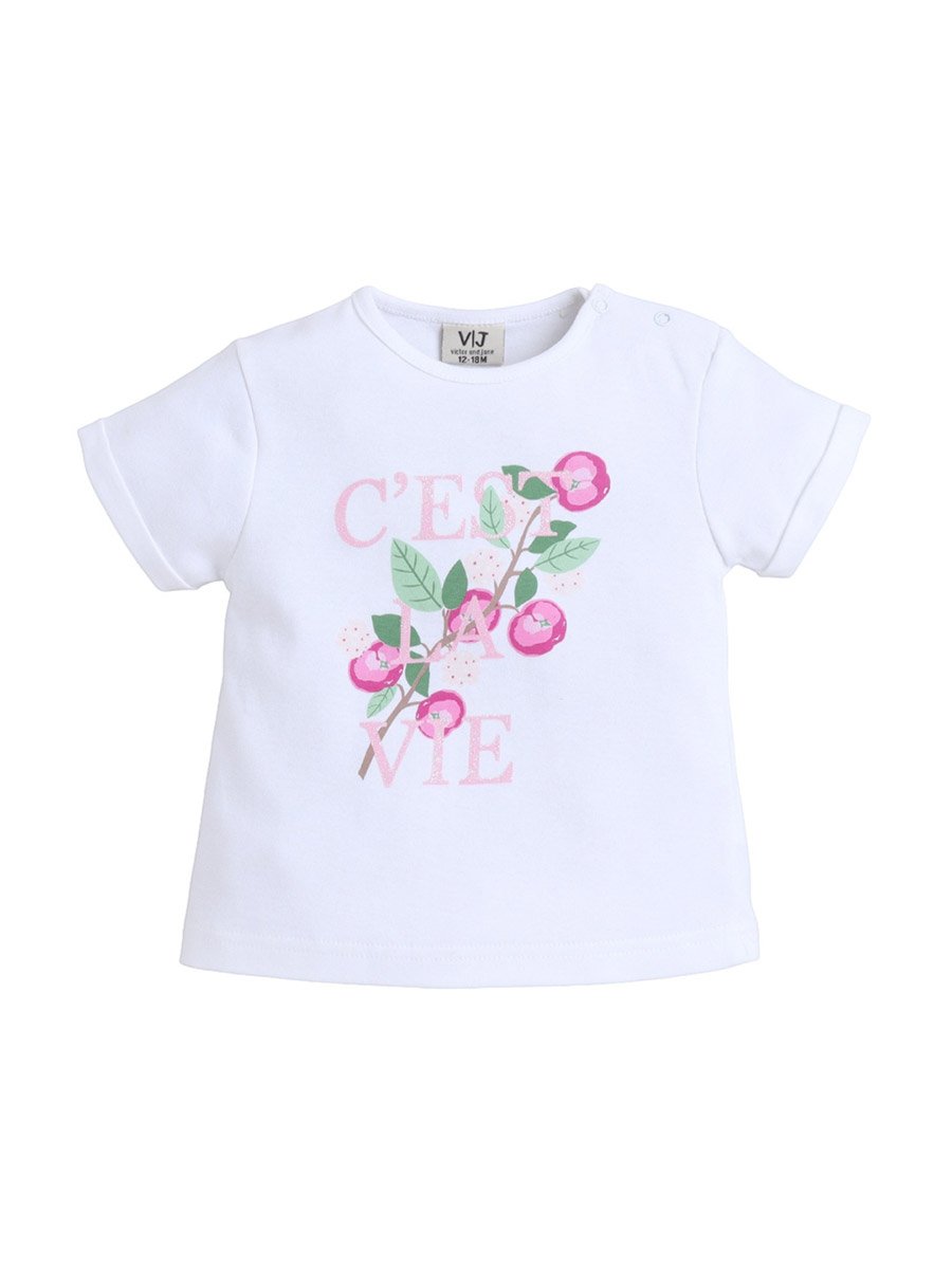 Cest La Vie Graphic T-Shirt and Ruffled Shorts Set