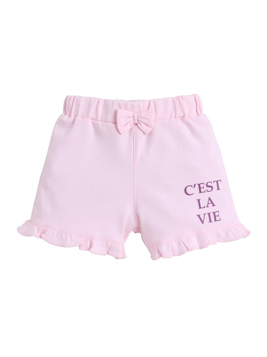 Cest La Vie Graphic T-Shirt and Ruffled Shorts Set