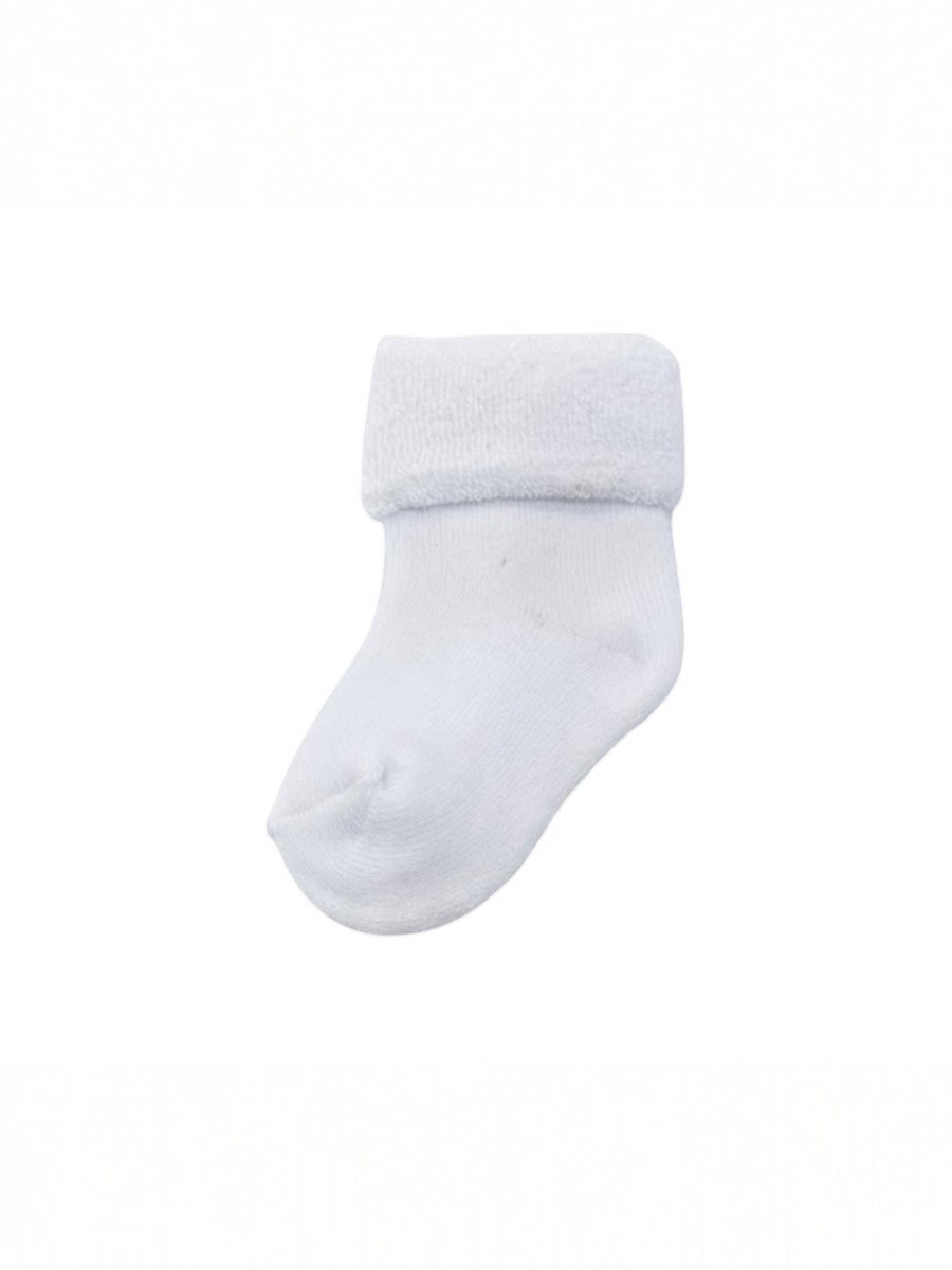 White Baby Plain Ankle Socks - 4 Pack