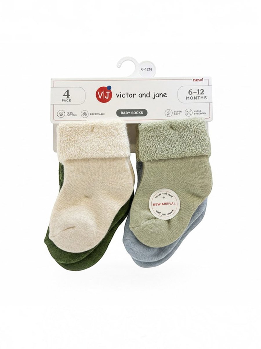 Baby 4-Pack Roll-Top Socks
