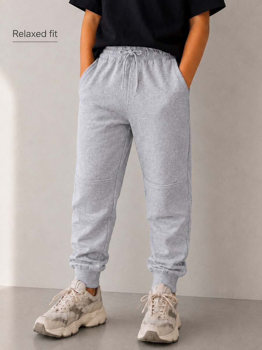Kids Grey Relaxed Fit Drawstring Joggers
