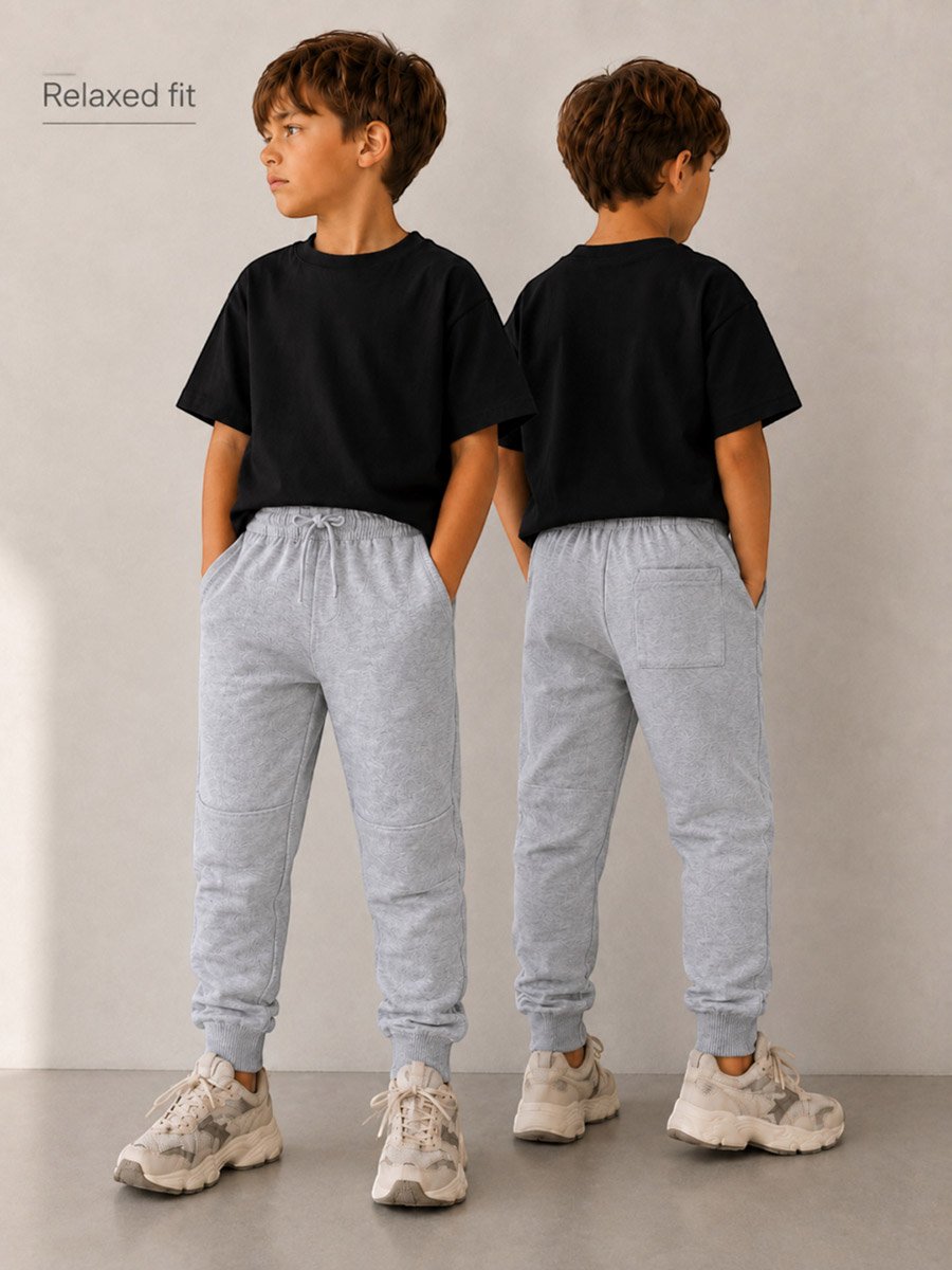 Kids Grey Relaxed Fit Drawstring Joggers