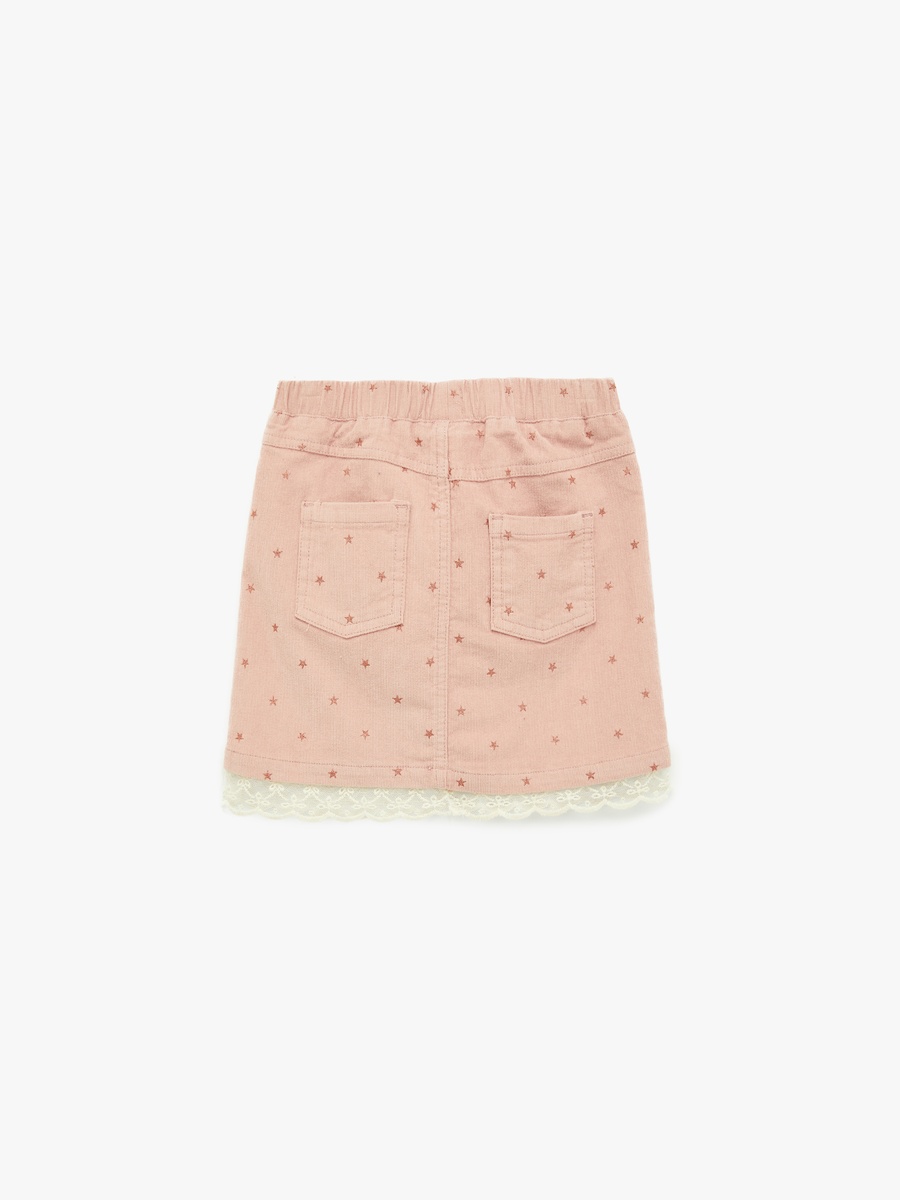 Star Print Mini Skirt with Pockets