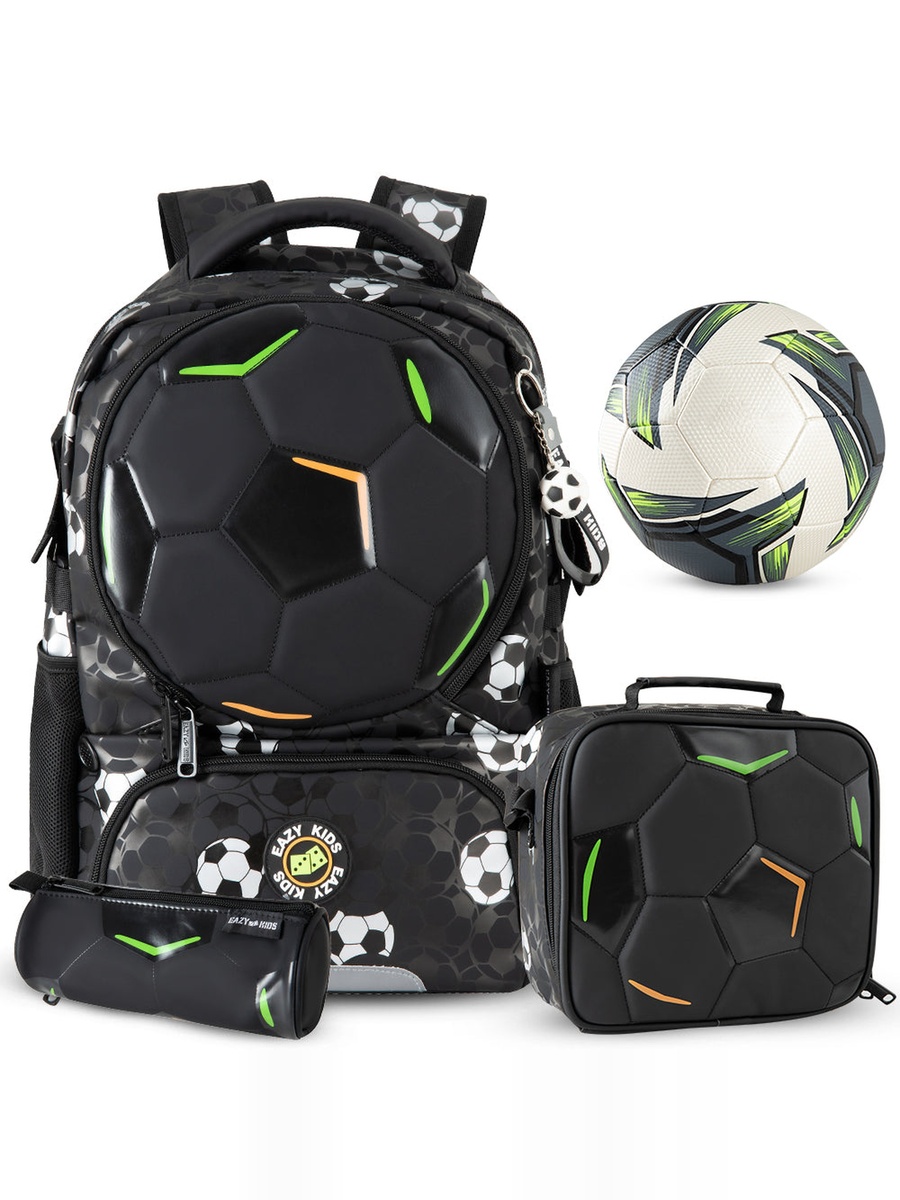 Footballer Backpack with Free Football - Black