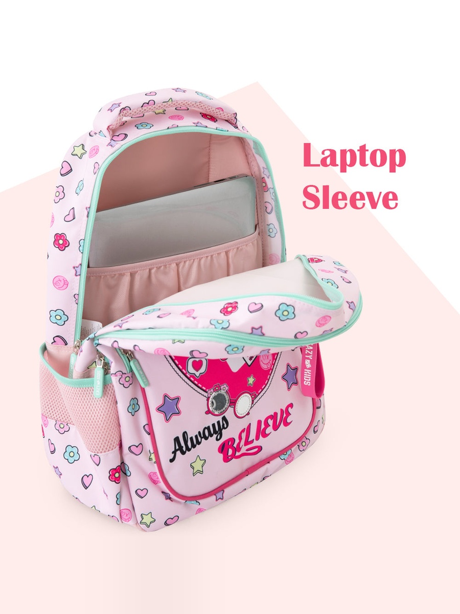 3-Piece School Bag Set with Laptop Compartment - Always Believe - Pink - 17 Inch