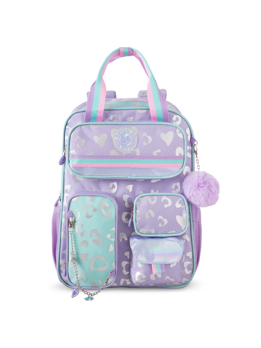 3-Piece School Backpack with Lunch Bag and Pencil Case - Purple - 17 Inch