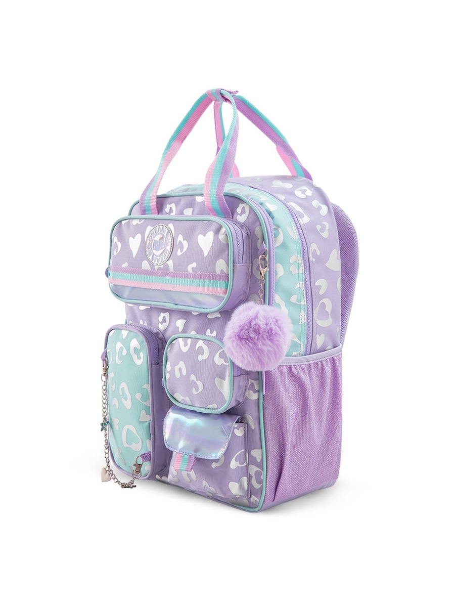 3-Piece School Backpack with Lunch Bag and Pencil Case - Purple - 17 Inch