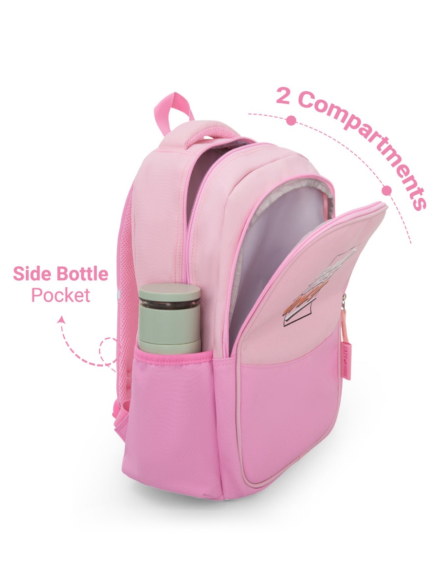 Lightweight School Bag with Laptop Sleeve - Good Vibes - Pink - 15.3 Inch