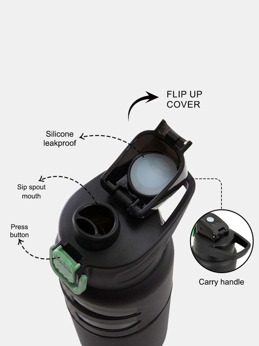 BPA Free Spout and Straw Flip Top Water Bottle - 750 ml