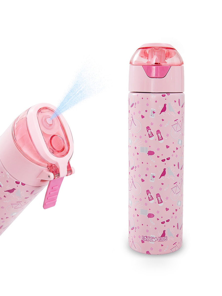 Insulated Stainless Steel Water Bottle with Spray- 640 ml - Pink