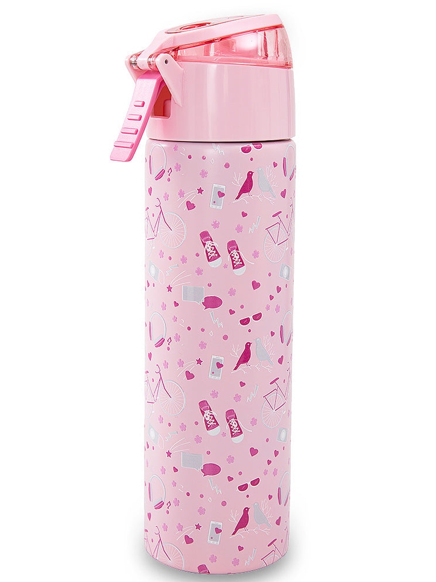 Insulated Stainless Steel Water Bottle with Spray- 640 ml - Pink