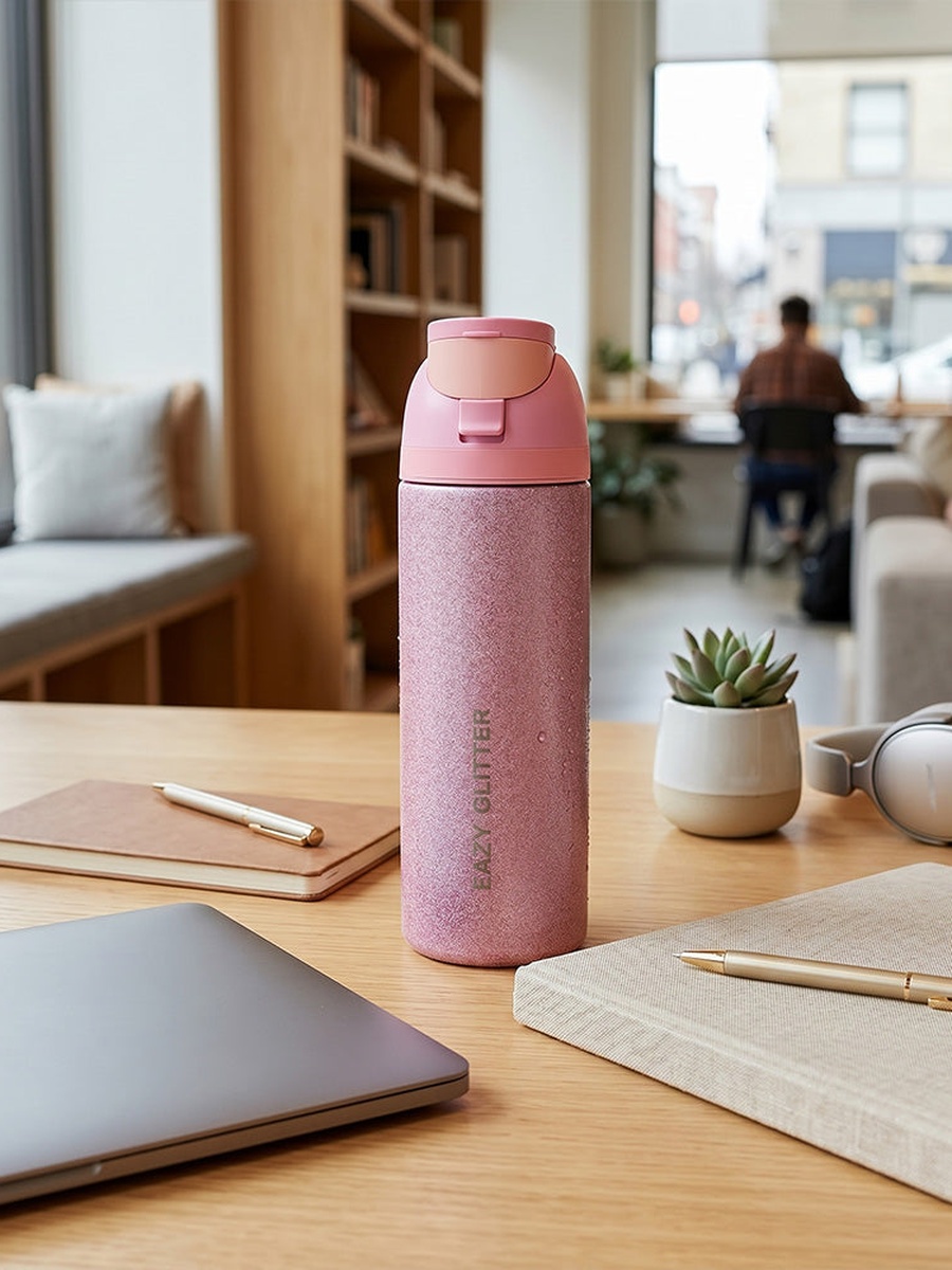 Double Wall Insulated Glitter Stainless Steel Bottle - 720 ml