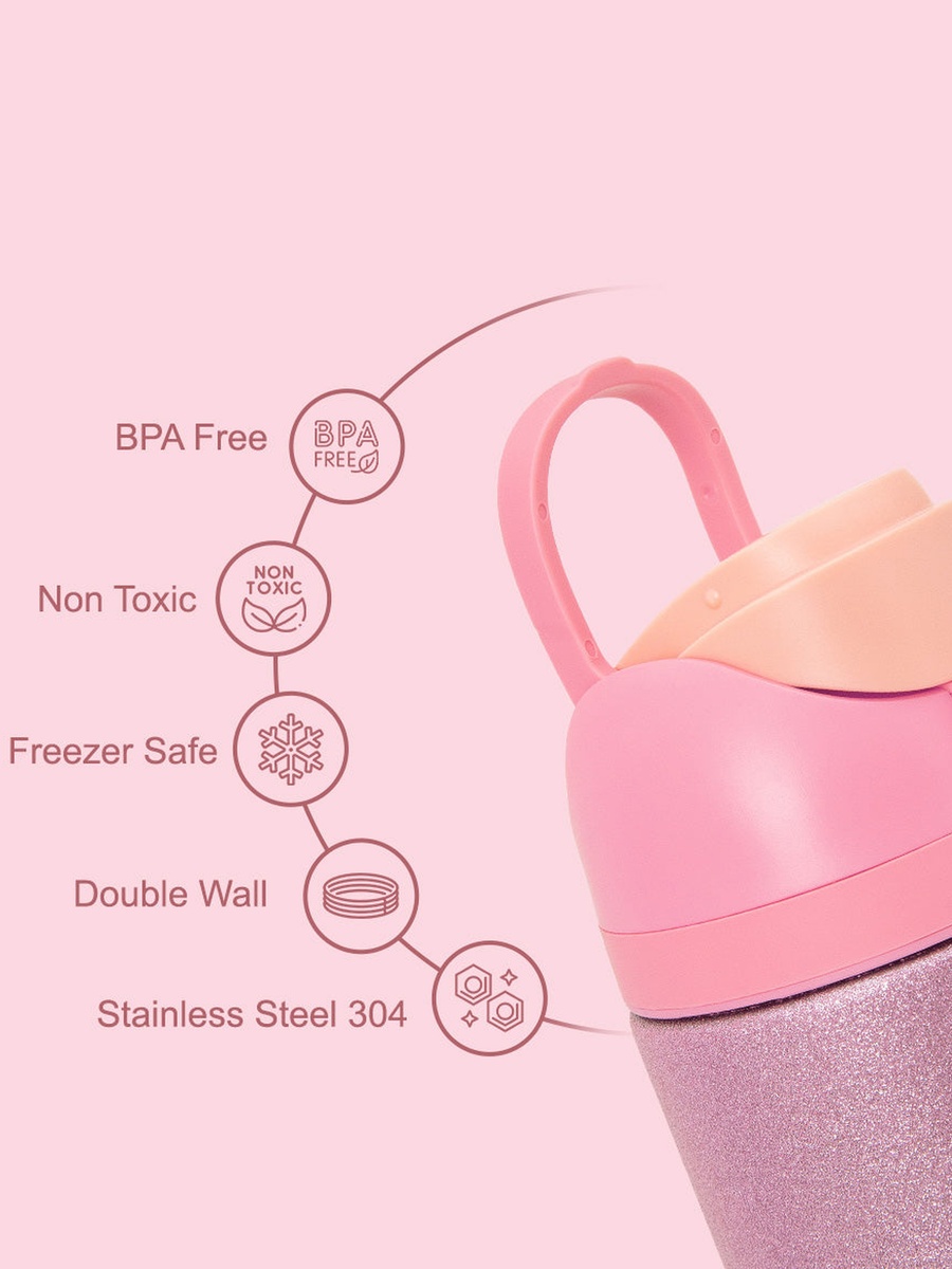 Double Wall Insulated Glitter Stainless Steel Bottle - 720 ml