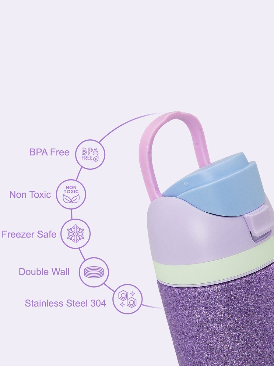 Double Wall Insulated Glitter Stainless Steel Bottle - 720 ml