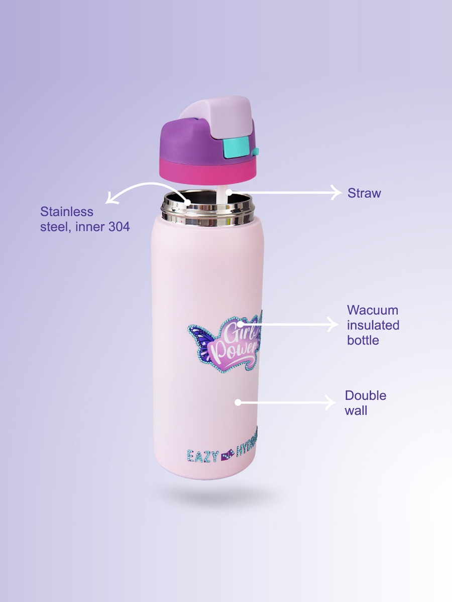 Stainless Steel Bottle Bling with Straw and Spout and Handle - 948 ml