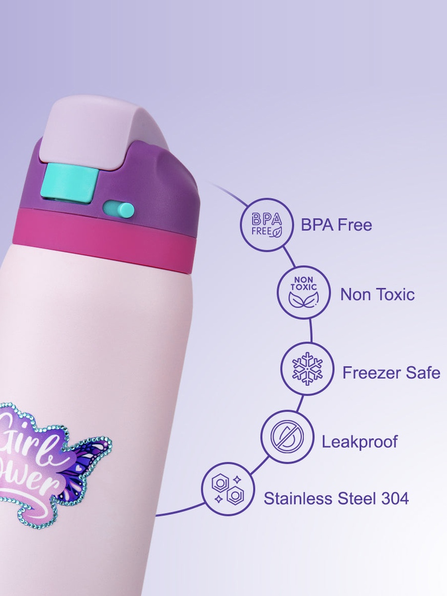 Stainless Steel Bottle Bling with Straw and Spout and Handle - 948 ml