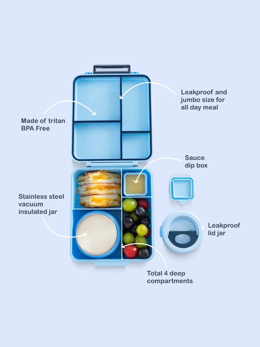Jumbo Bento Lunch Box with Thermos and Dip Jar