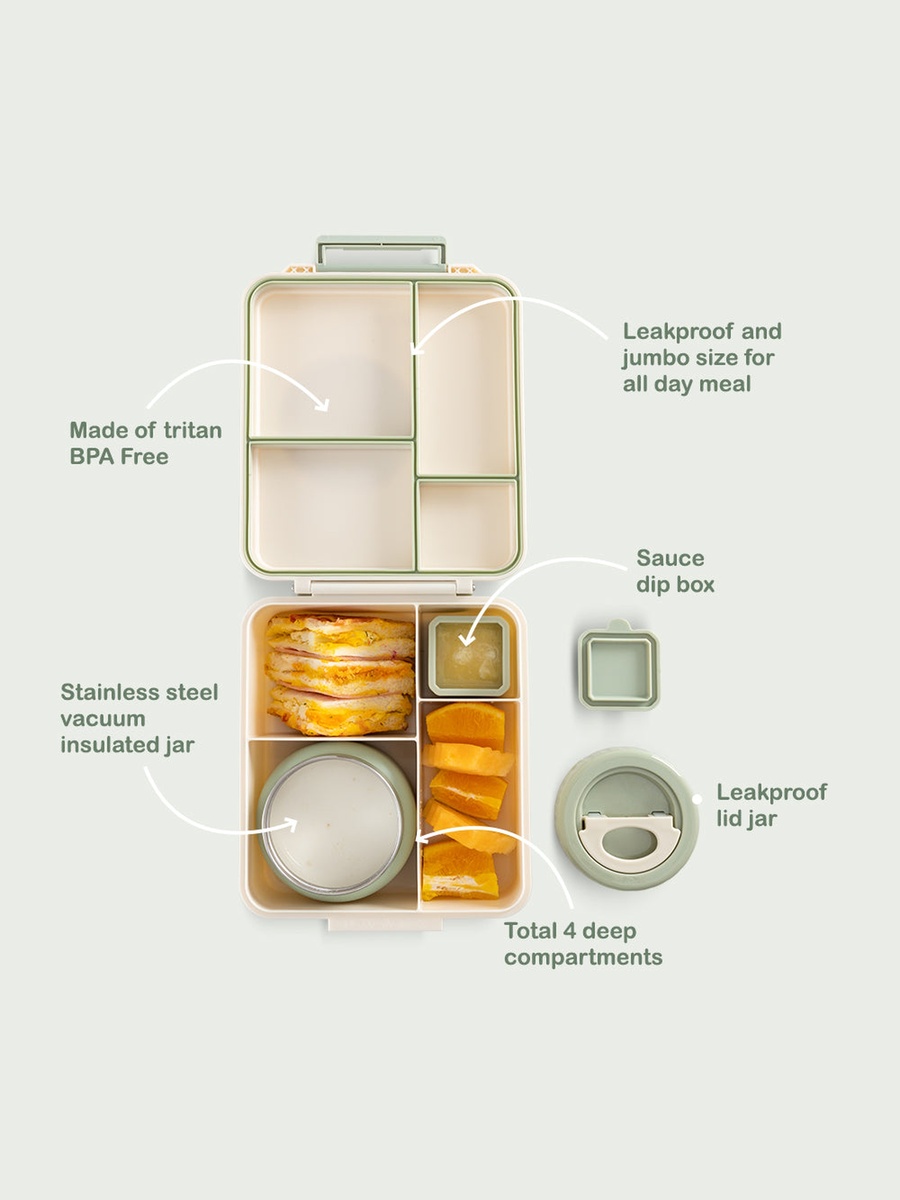 Jumbo Bento Lunch Box with Thermos and Dip Jar