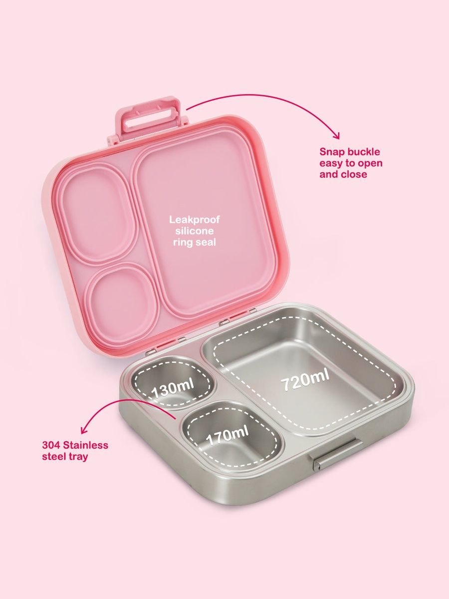 Premium Stainless Steel Bento Lunch Box with Silicon Lid