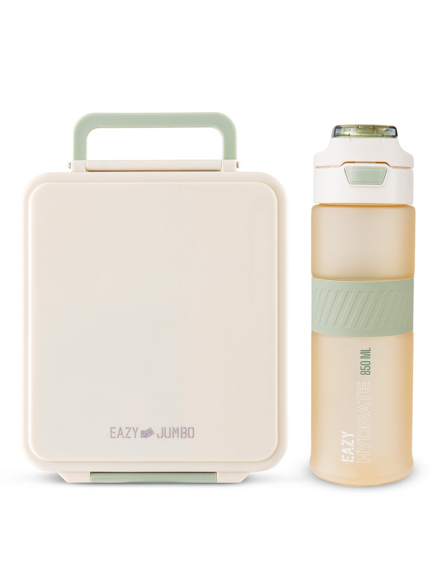 Jumbo Bento Lunch Box with Steel and Sause Jars Tritan Water Bottle - 850 ml