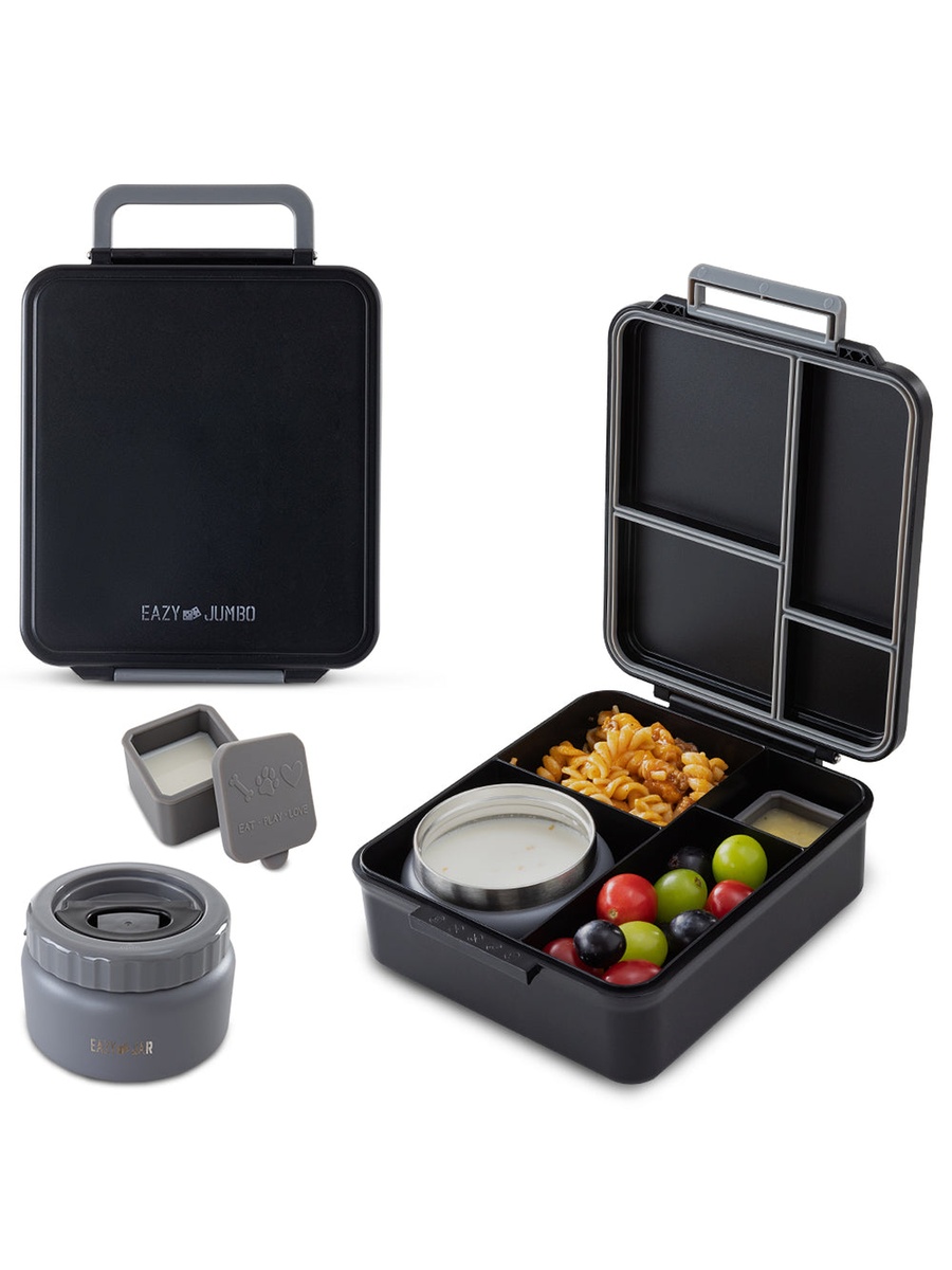 Jumbo Bento Lunch Box with Steel and Sause Jars Tritan Water Bottle - 850 ml