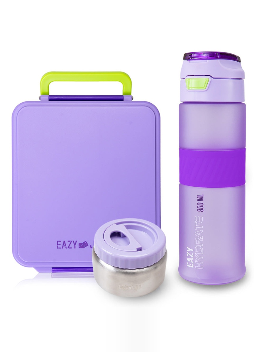 Jumbo Bento Lunch Box with Storage Jar and Tritan Water Bottle - 850 ml