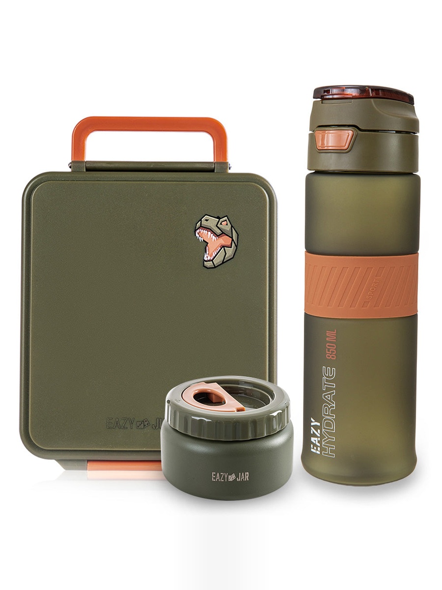 Jumbo Bento Lunch Box with Storage Jar and Tritan Water Bottle - 850 ml
