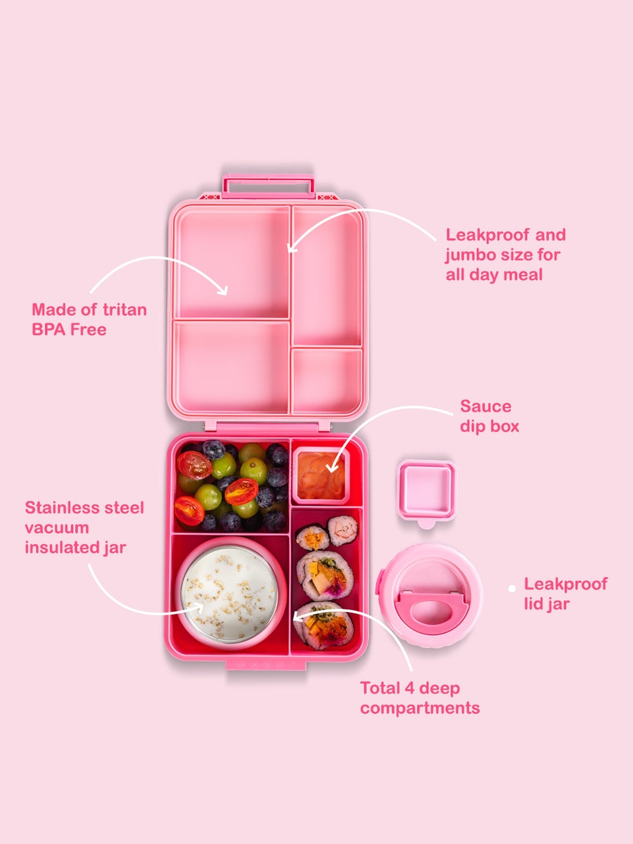 Jumbo Bento Lunch Box with Storage Jar and Tritan Water Bottle - 850 ml
