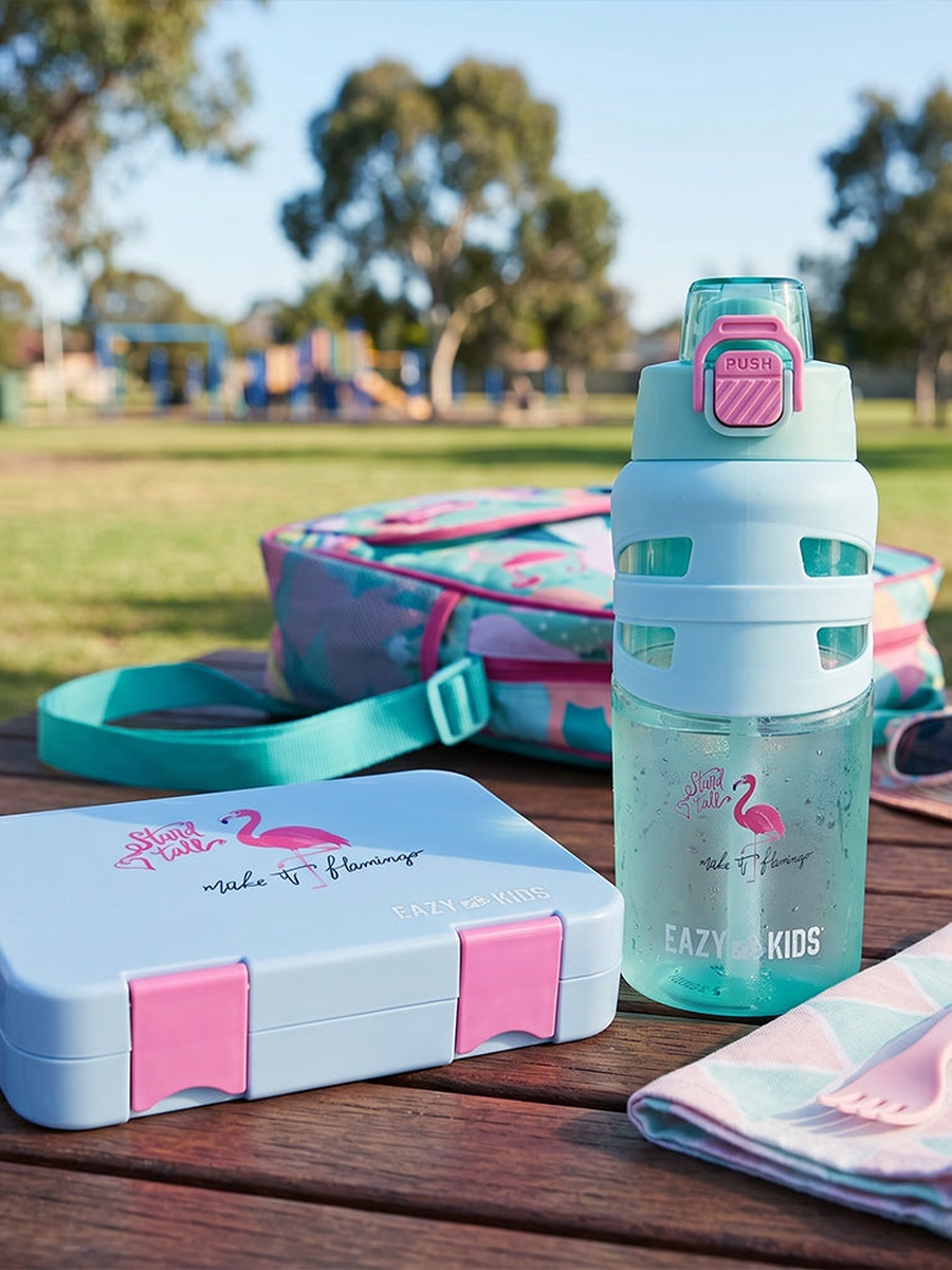 4 Compartment Bento Lunch Box with Flip Top Water Bottle -750 ml