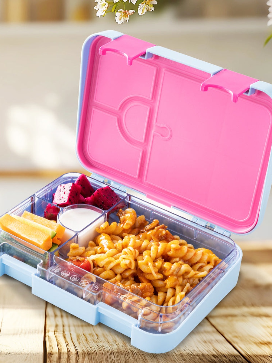 4 Compartment Bento Lunch Box with Flip Top Water Bottle -750 ml