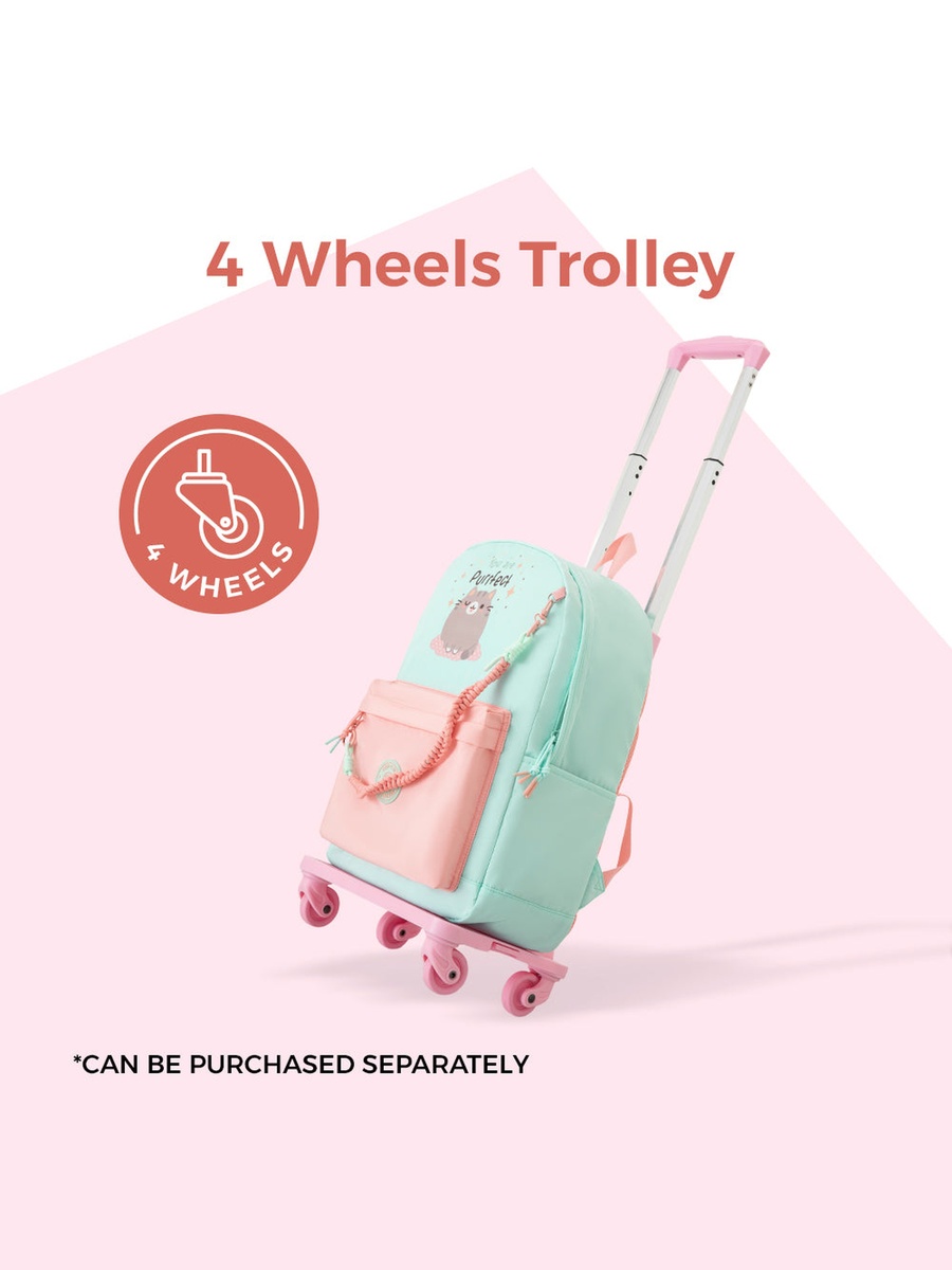 Trolley Compatible School Bag with Laptop Compartment - Purrfect Dreams - 16.5 Inch