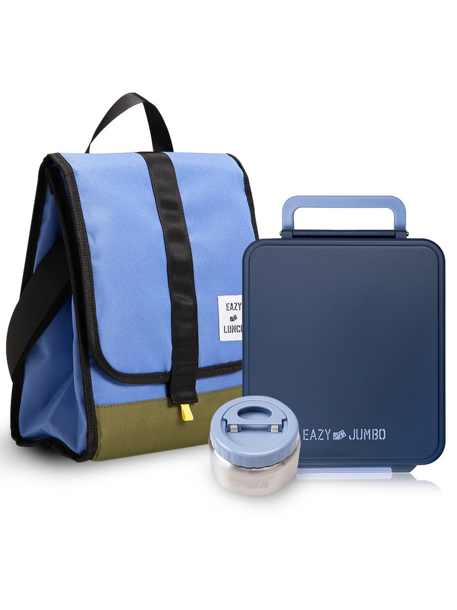 Insulated Lunch Bag with Storage Jar Jumbo Bento Lunch Box
