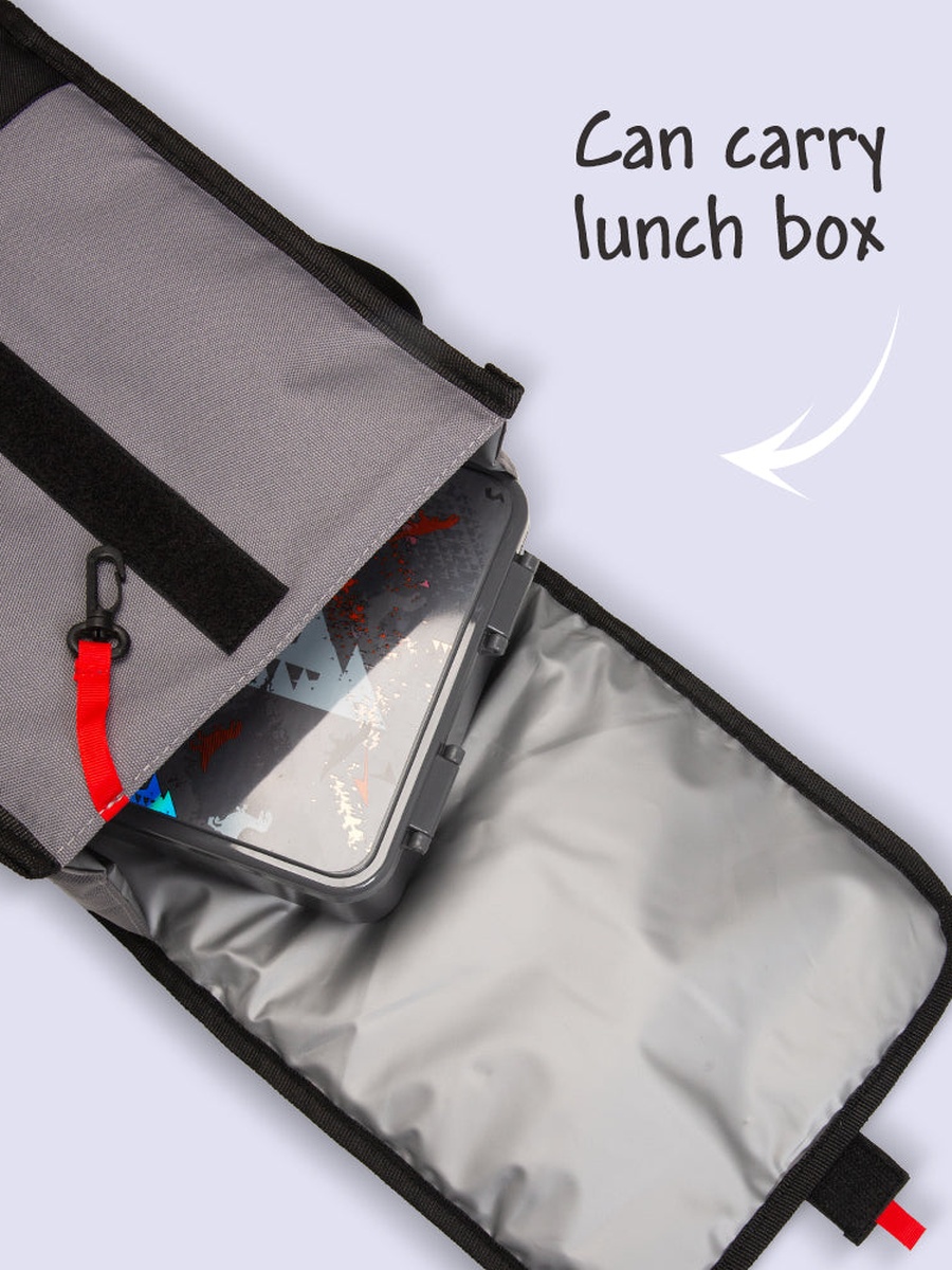 800ml Lunch Box with 500ml Water Bottle and Grey Lunch Bag - Black and Yellow