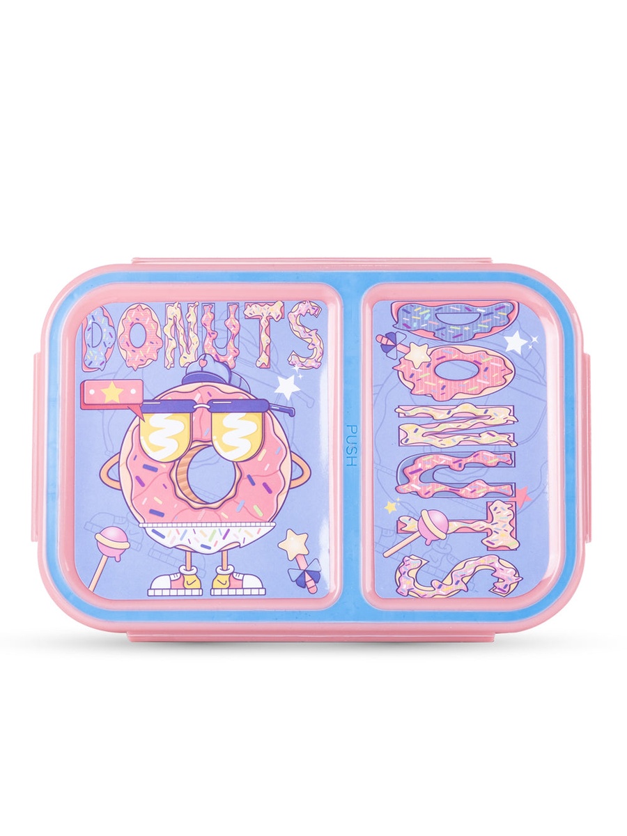 Kids 2-Compartment Bento Lunch Box - Donut Pink