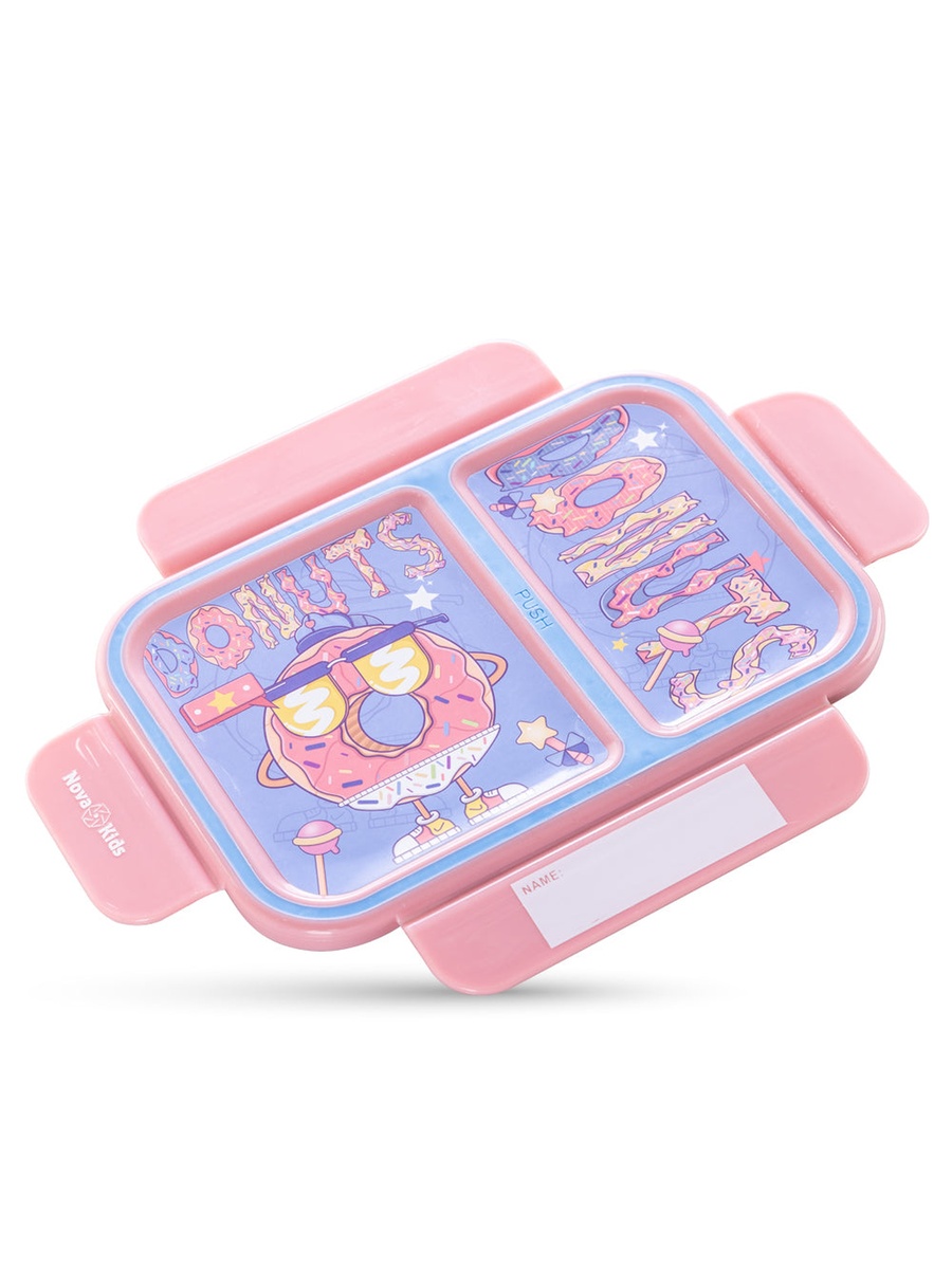 Kids 2-Compartment Bento Lunch Box - Donut Pink
