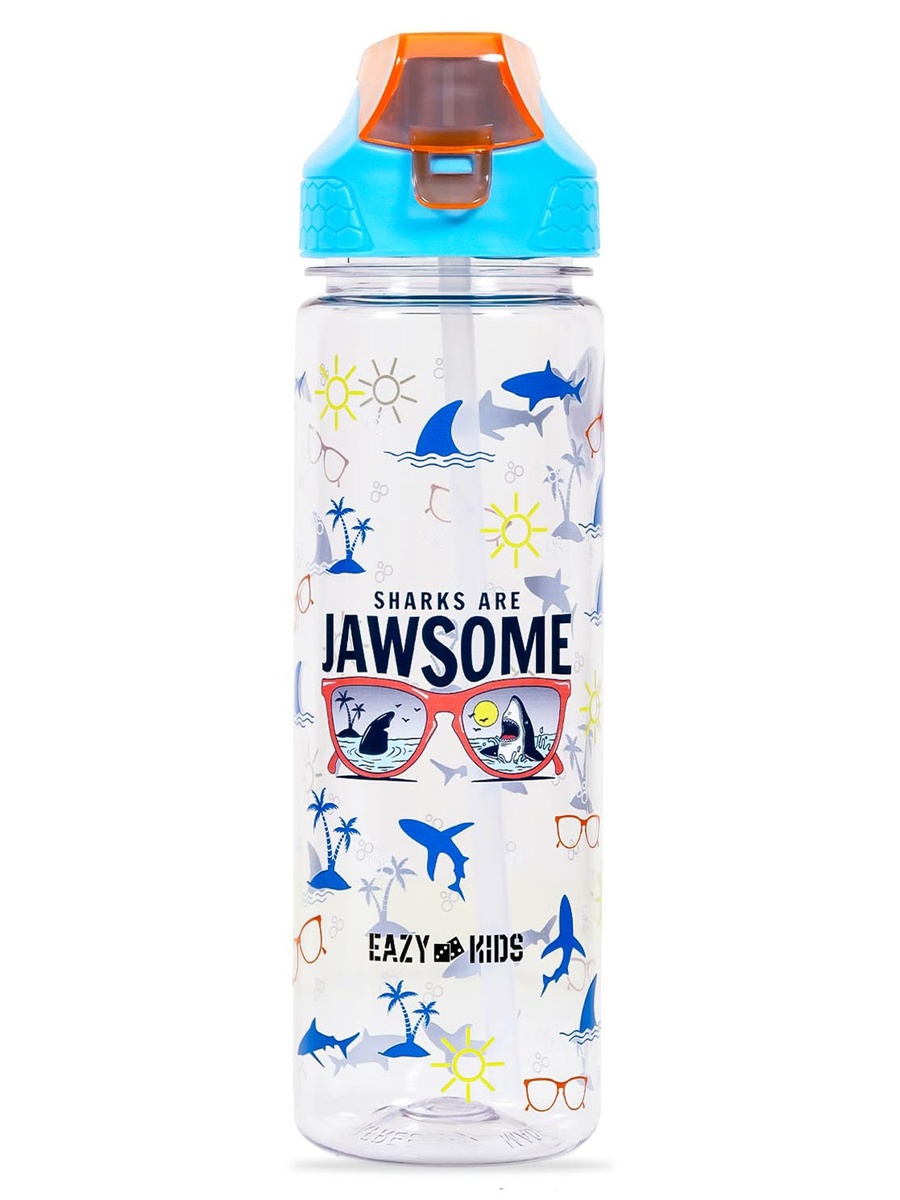 Jawsome Shark 2In1 Tritan Water Bottle - Blue (650ml)