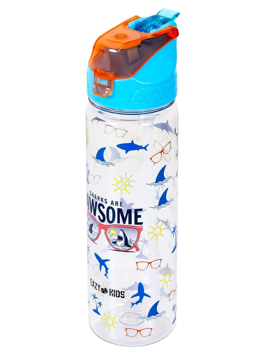 Jawsome Shark 2In1 Tritan Water Bottle - Blue (650ml)