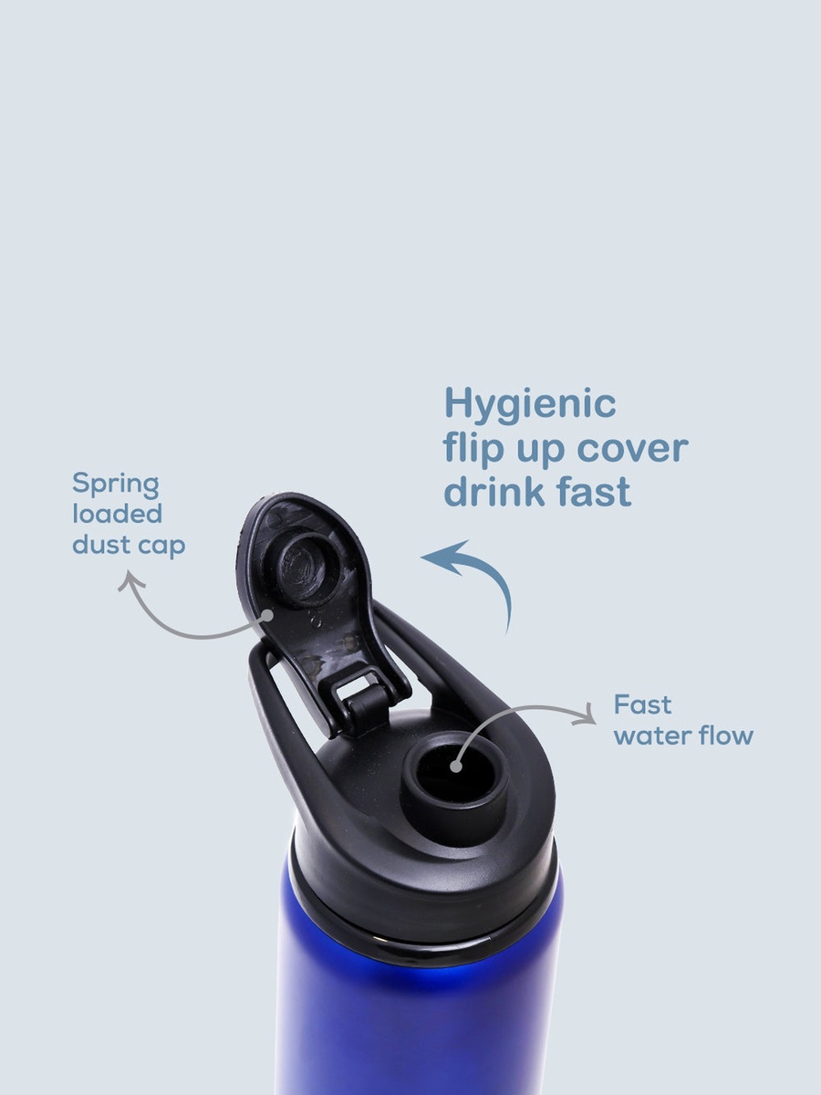 Stainless Steel Sports Water Bottle - Blue, 700ml
