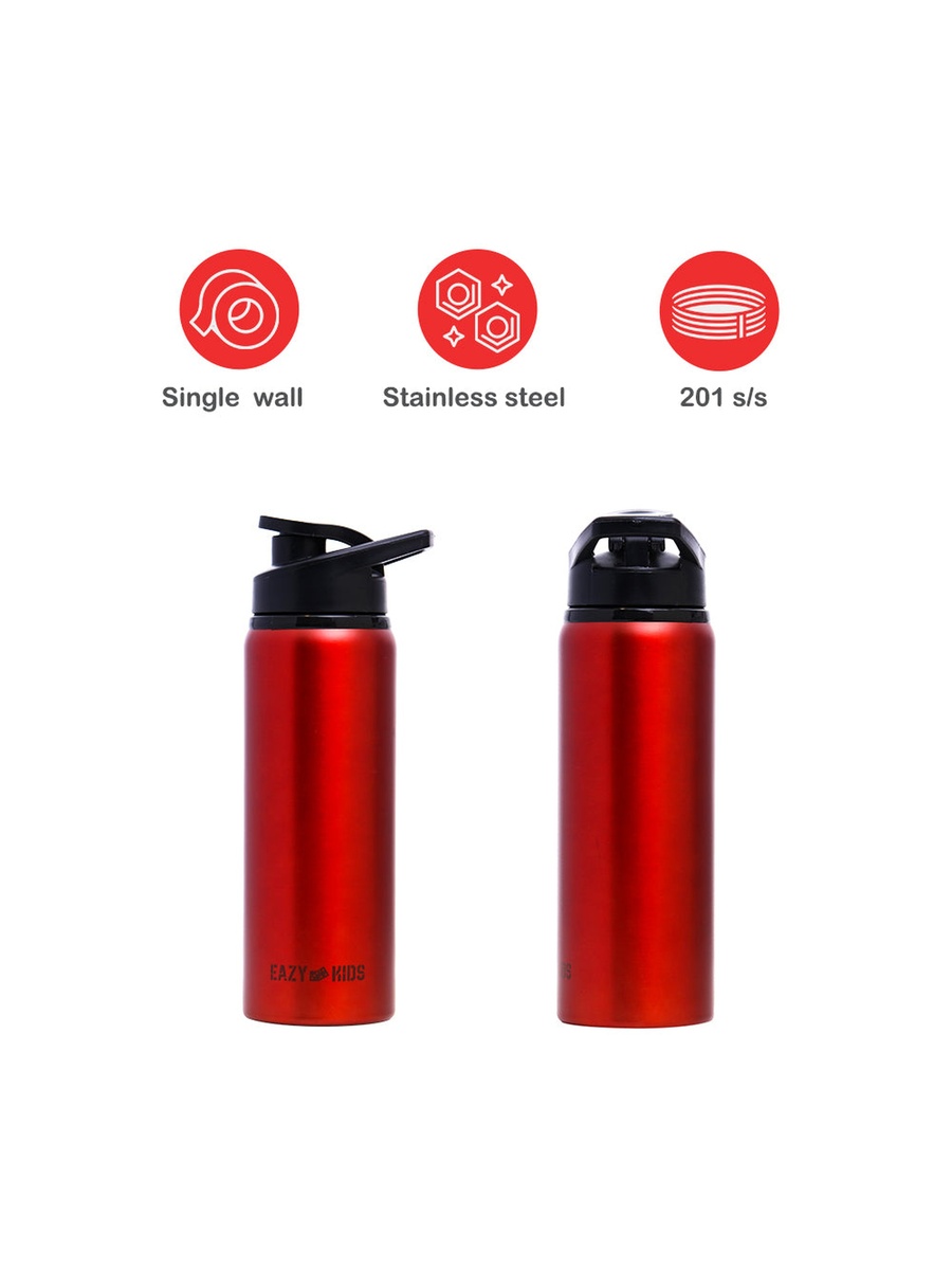 Stainless Steel Sports Water Bottle - Red, 700ml