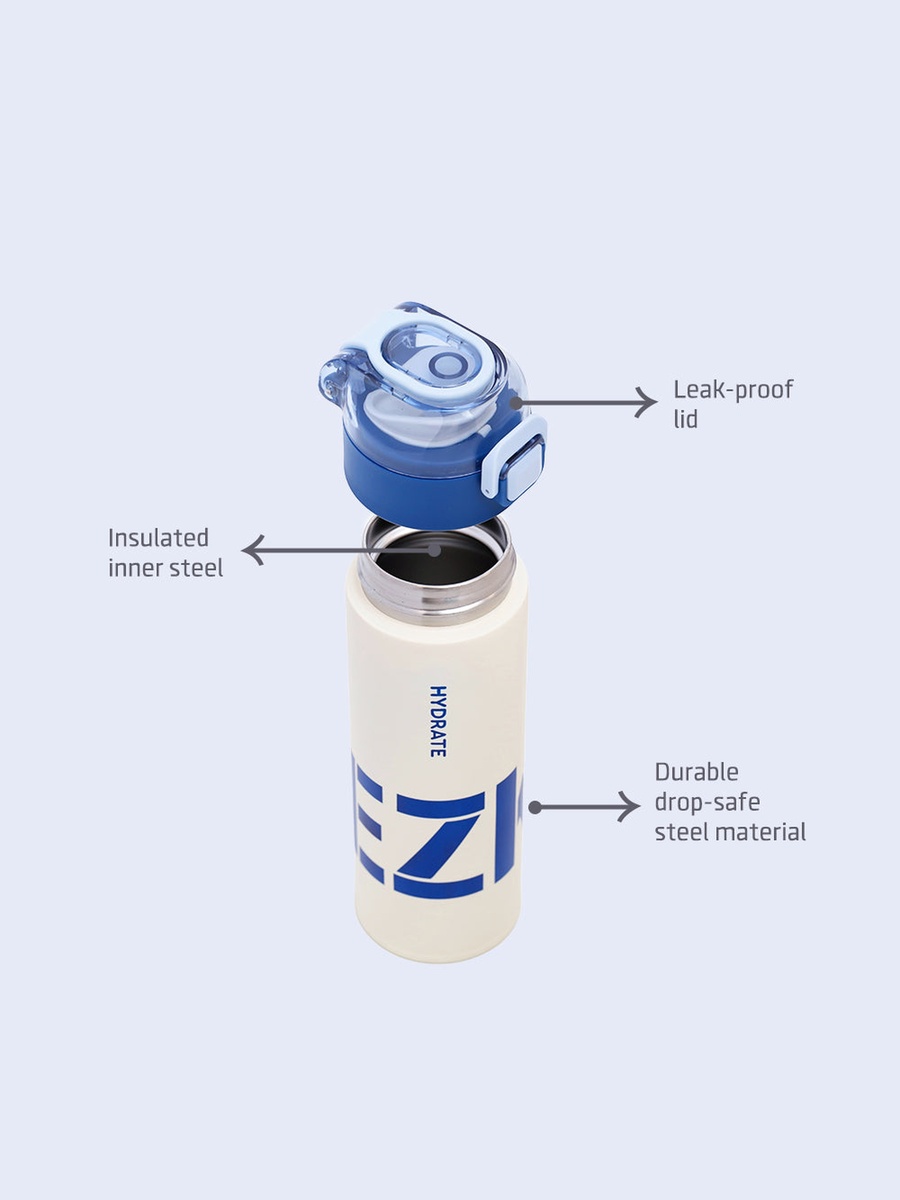 Insulated Travel Water Bottle - Blue, 550ml
