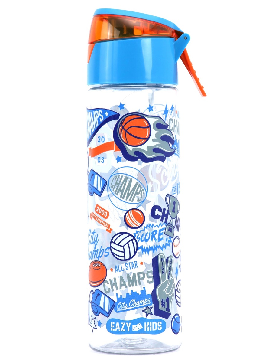 Tritan Water Bottle Spray, Soccer - Blue, 750ml