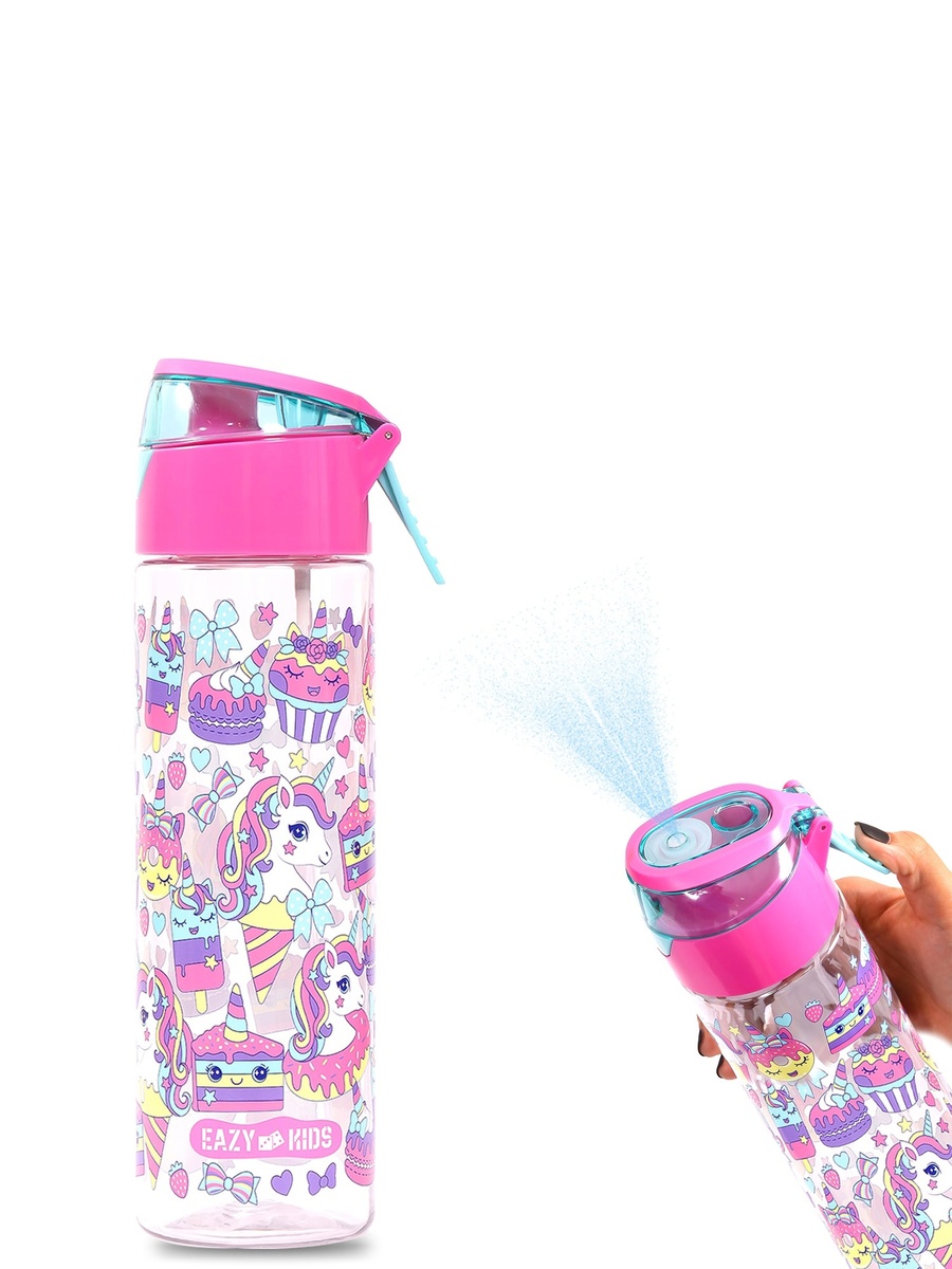 Tritan Water Bottle Spray, Unicorn Desert - Pink, 750ml